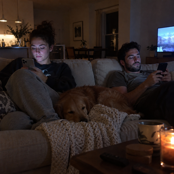 Two phones, one couch