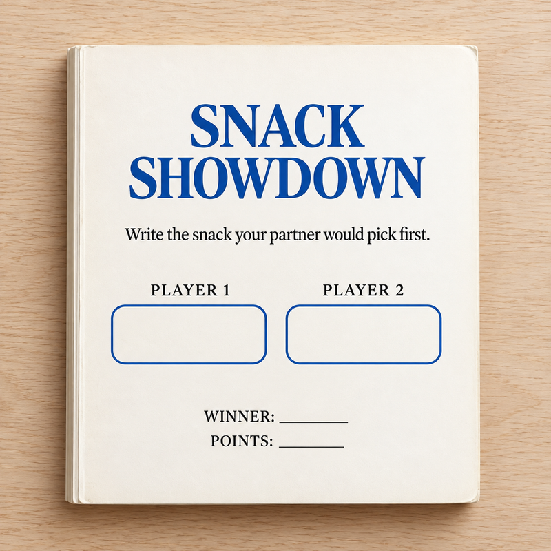 Snack Showdown — a page from the book